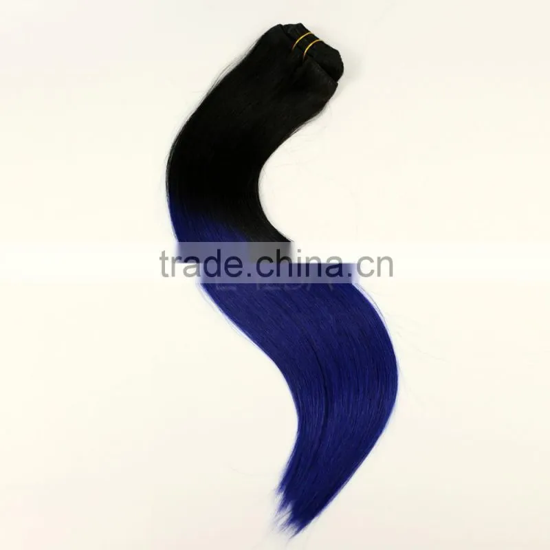 Hot sale cheapest price virgin remy hair extension clip in colored brazilian hair weave