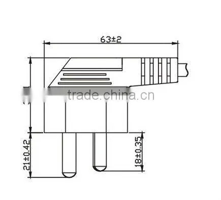 China ac power cord 3 pin plug