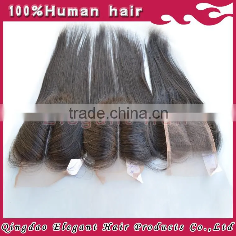 Qingdao elegant hair drop shipping natural color middle parting lace closure peruvian hair