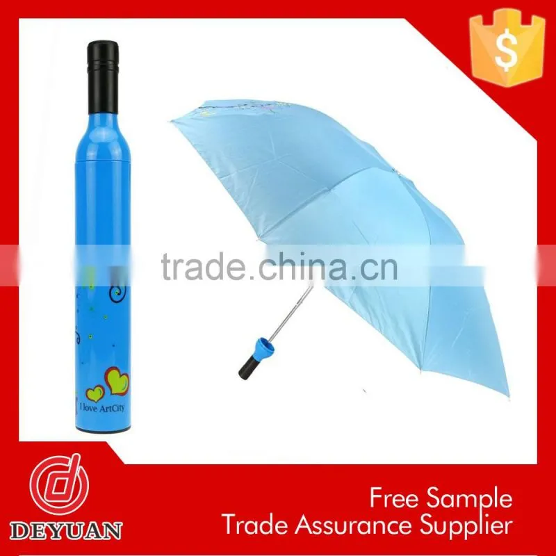 new invention 3 fold wine shape high quality bottle umbrella