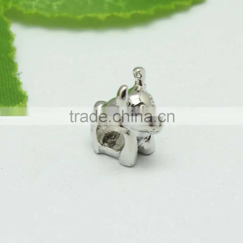 Wholesale 2015 New Style Cattle Shape DIY Anti-silver Creative Bracelets Accessories Metal Zinc Alloy Beads with Holes