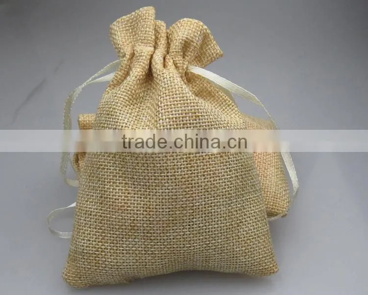 Ribbon Drawstring Linen Gift Bag