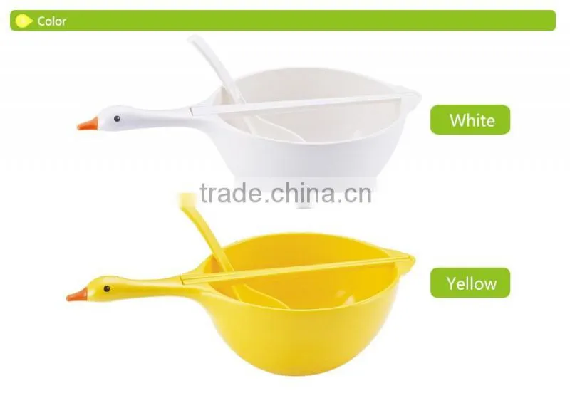D724 2016 New Product Swan Bowl Salad Bowl Melamine Plastic Bowl