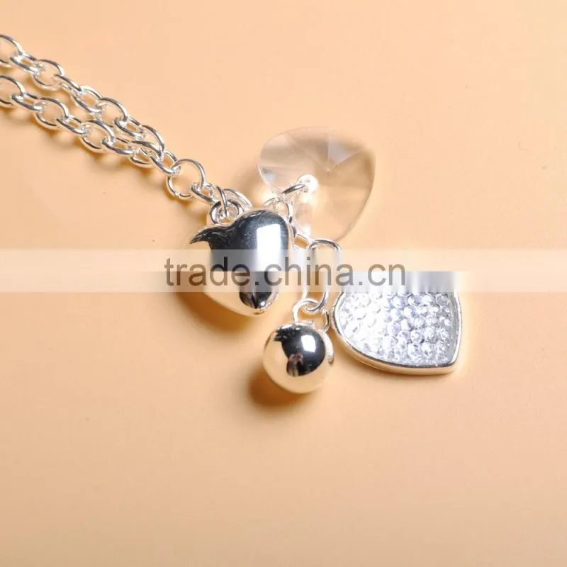 charming women heart shape pendant necklace wedding anniversary engagement gift party alloy plated chain neckline for dress