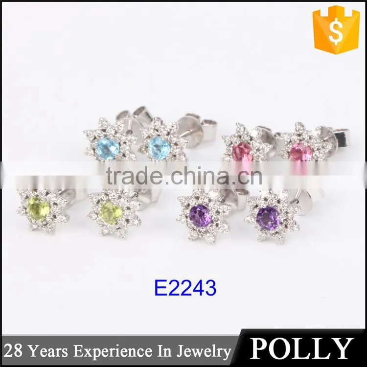 2015 Fashion small 18k gold design earring models jewelry double earring