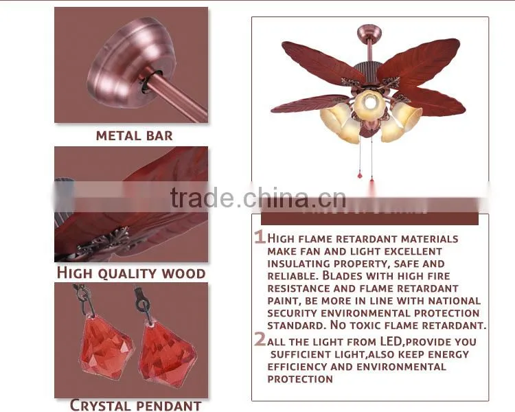 Outdoor Use Leaf Blades Ceiling Fan With Remote