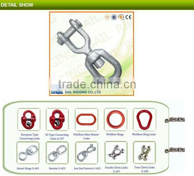 rigging hardware jaw end swivel