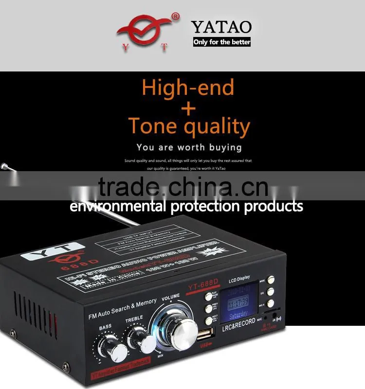 12V 2 channel amplifier YT-688D with usb/tf