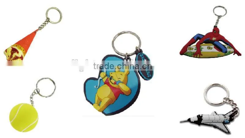 Custom Promotional 3D Rubber Soft PVC Key Ring Keychain