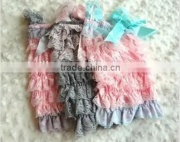 Wholesale posh lace romper girls petti lace romper ruffle lace romper