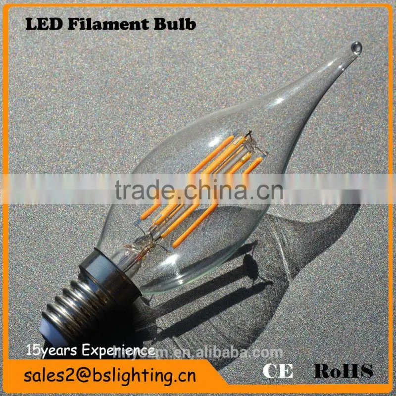 HOT!!! Led Lights C35 Led Filament Candle Bulbs 1W 2W 3W 4W 6W Chandelier C35 Led Glass Bulbs Lights E12 E14 E26 E27 B22 2700K