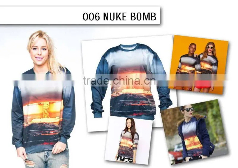 fashion natural high quality 3d digital print fullprint crewneck sweatshirt spring autumn unisex custom oversized pullover