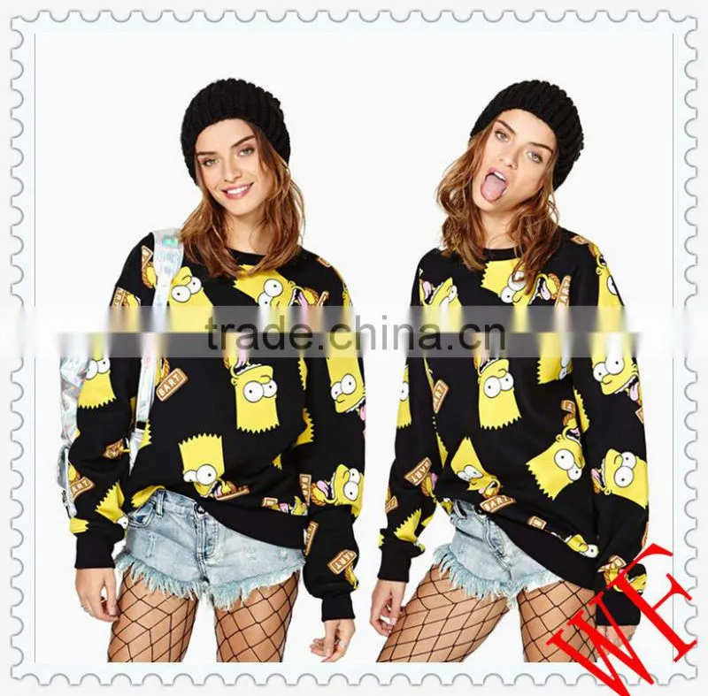 2014 Casual Womens Gibson Cartoon Cute Girl Hoodies Sweats Hooded Pullover