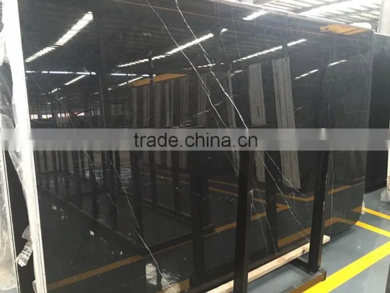 Chinese black marquina marble slab