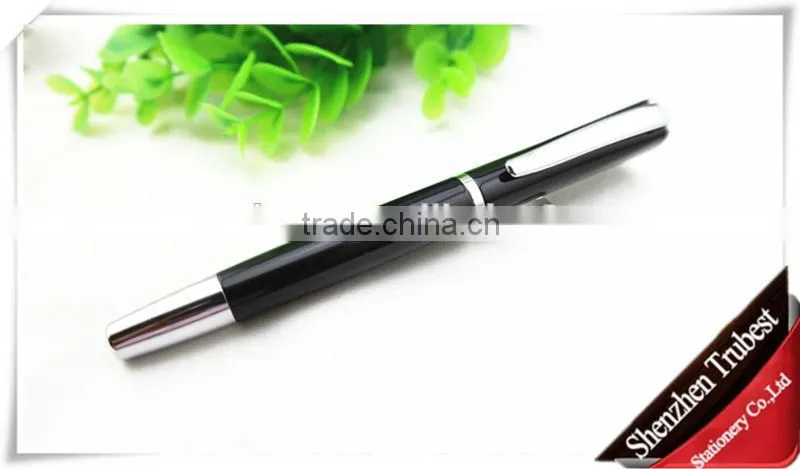 Silver clip metal pen , Promotional metal ball pen silver black