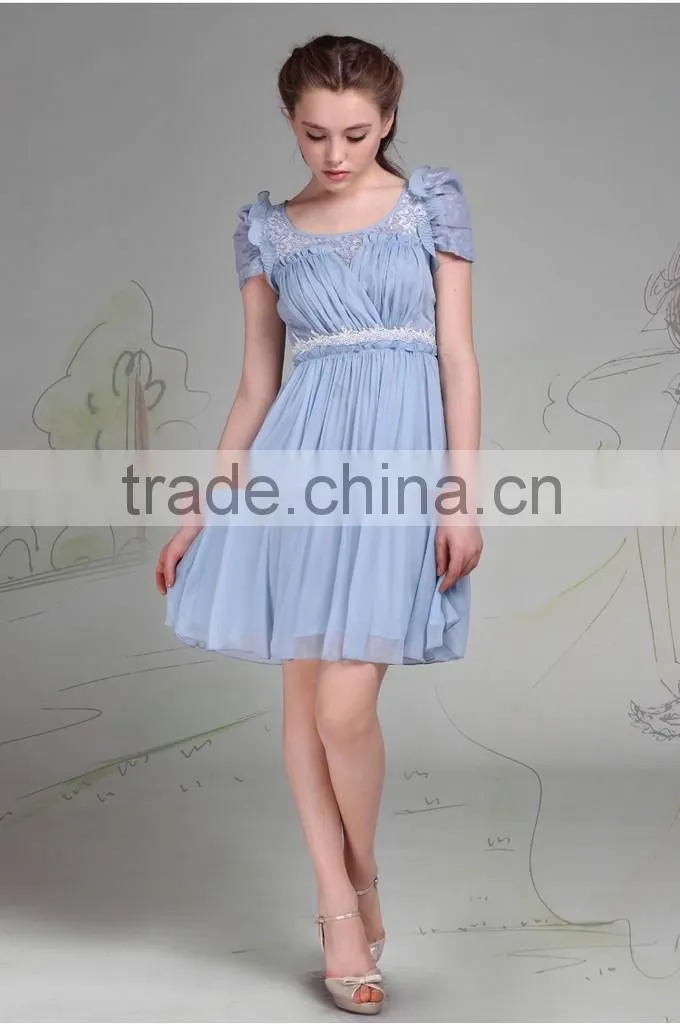 2015 New Arrival Fashionable Puff Sleeve Design Fiesta Dresses