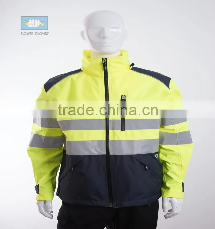 EN 343 EN 471 waterproof and breathable reflective running jacket