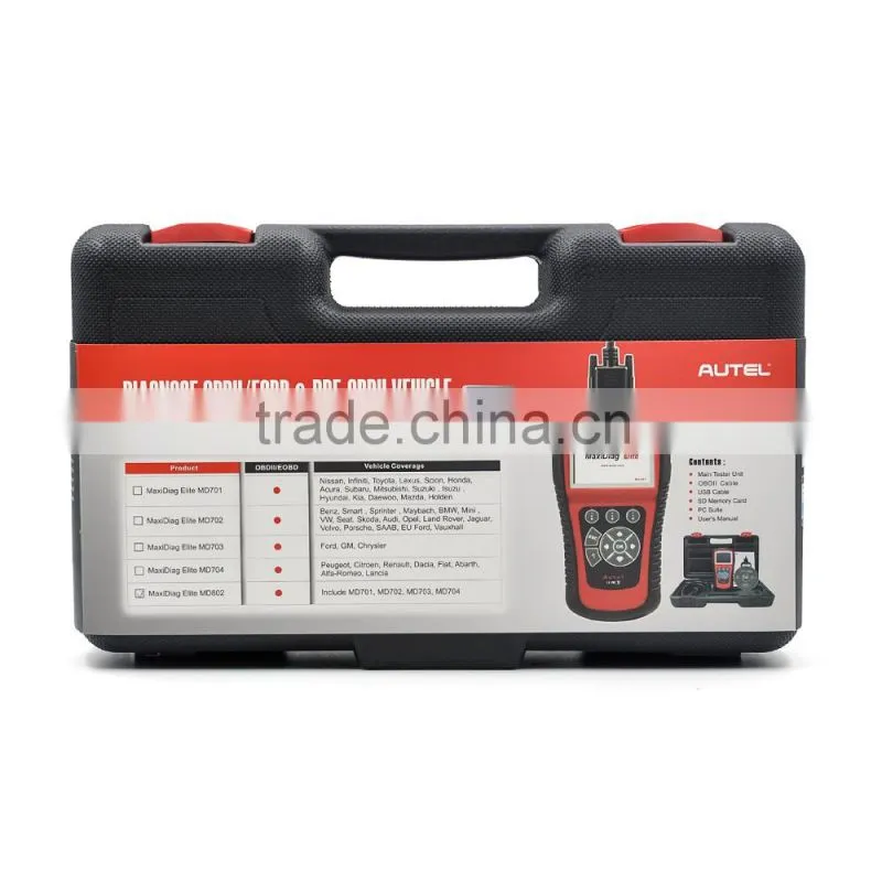 100% Original Autel MaxiDiag Elite MD802 Scan Tool For All System+DS model+Engine+Transmission+ABS Airbag+EPB+OIL Service Reset