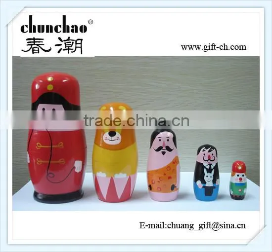 5pcs set Matreshka wooden Nesting Dolls