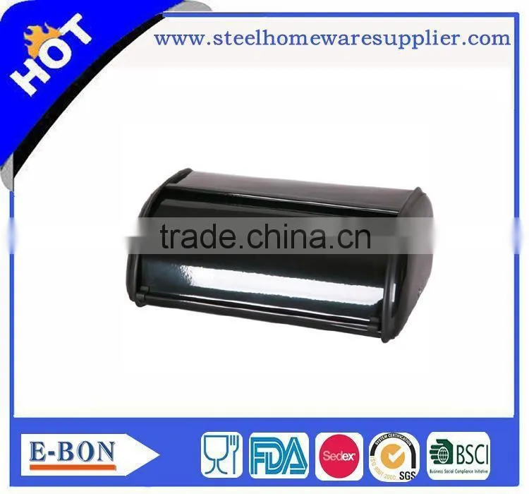 Colorful high quality stainless black steel bread bin