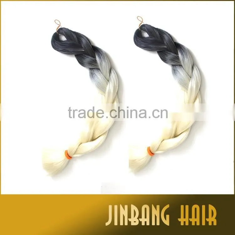 1B/Blonde Two Tone Ombre Braiding Hair Large Stock 100gram Ultra Braid Hair Extension
