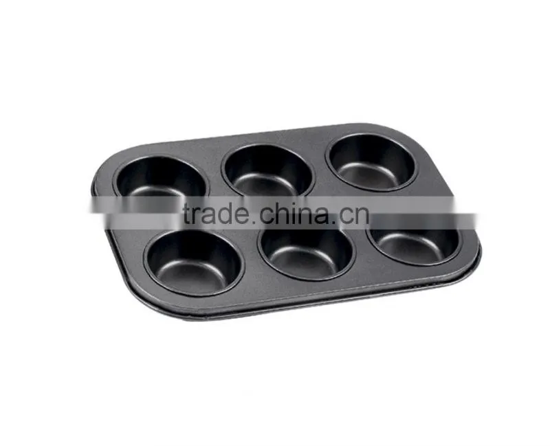 Carbon Steel Non-stick Cake Pans of Muffin Pan with 6 Cups