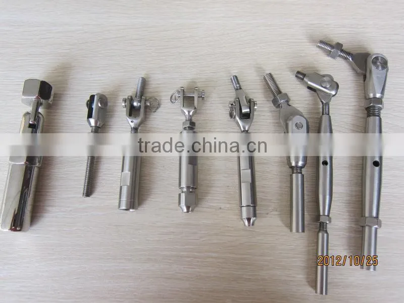 Brushed polished steel cable wire fittings for steel structure balustrades