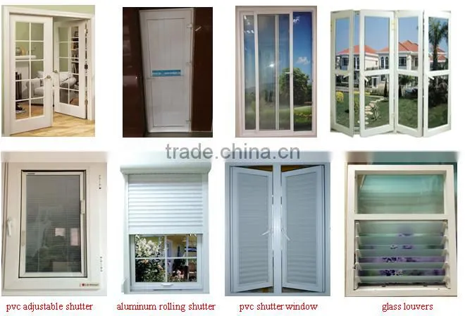 Cheap house PVC casement window grill design/ Double panel Casement Window