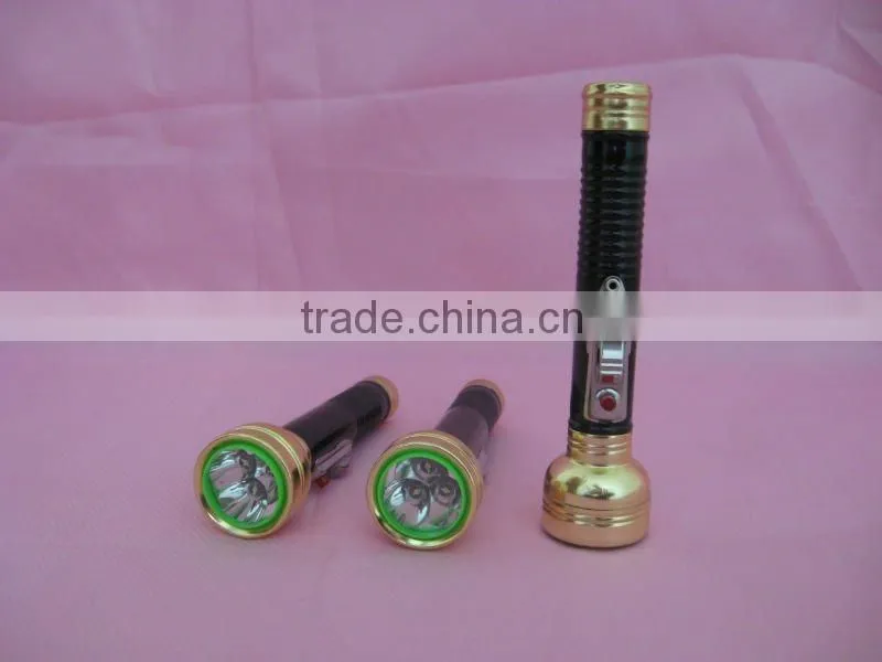 Metal mini led torch black body glod-plated flashlight