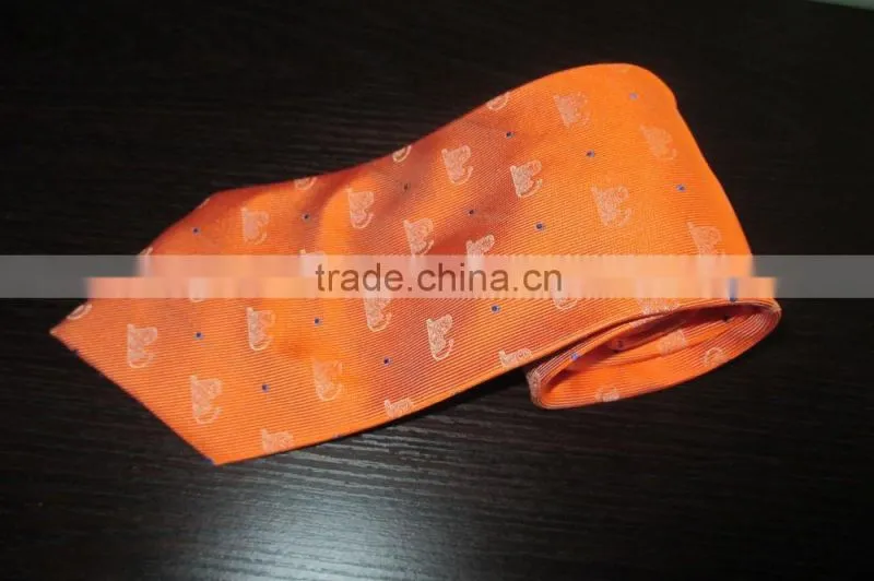 2016 Men's tie jacquard orange color polyester knit tie