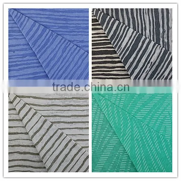 2015 hot selling Esse Textile knitted fabric T/R striped burnout fabric for clothes