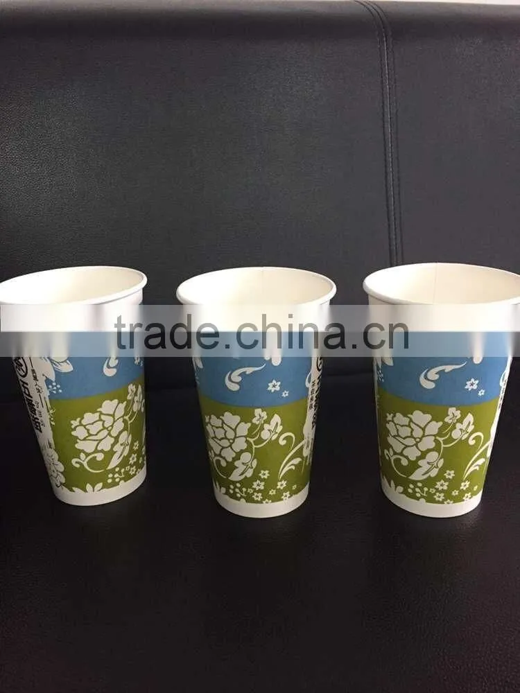 disposable oversize single wall type double PE coated paper cups with lids