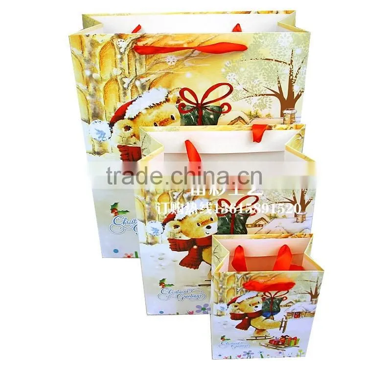 Direct factory machine made christmas gift paper bag