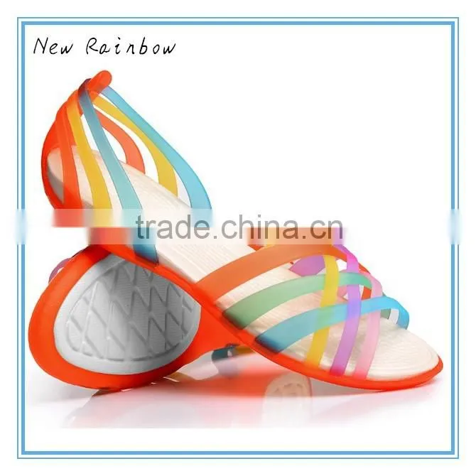 Hot sale fashion pvc jelly flower shoes