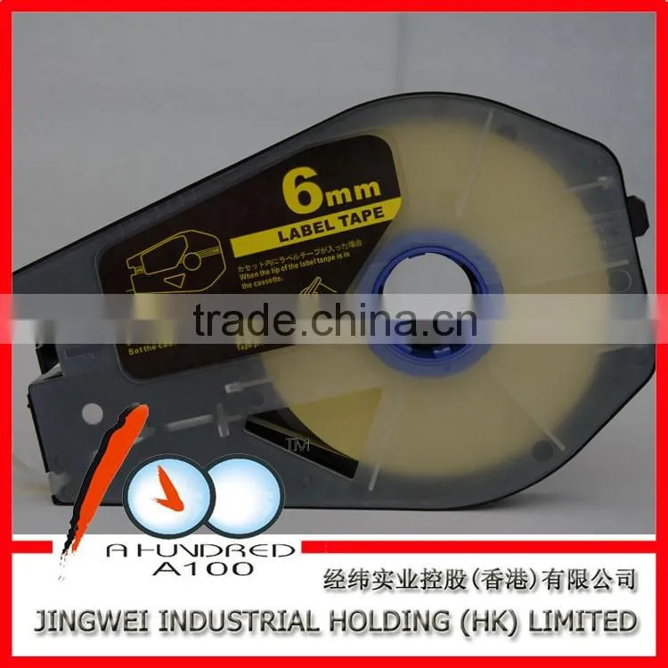 Compatible Camon tape CH-1106Y 6mm Yellow label tape cable id label for cable id printer mk2500