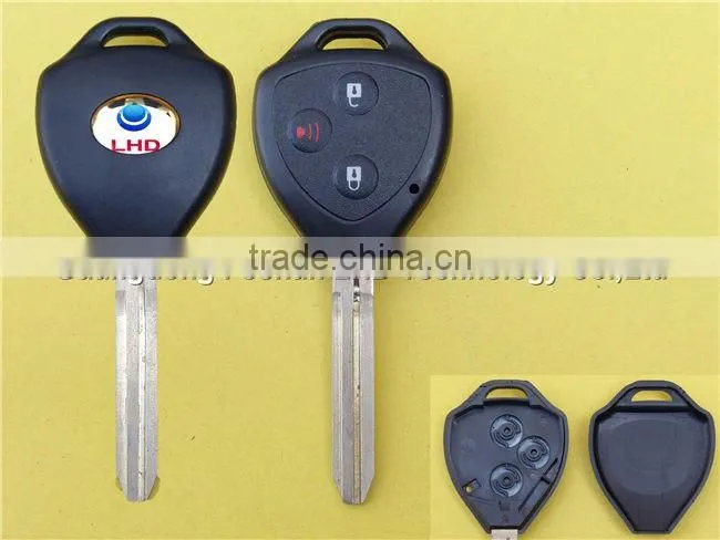 2+1 buttons Toyota plastic remote car key case with soft buttons