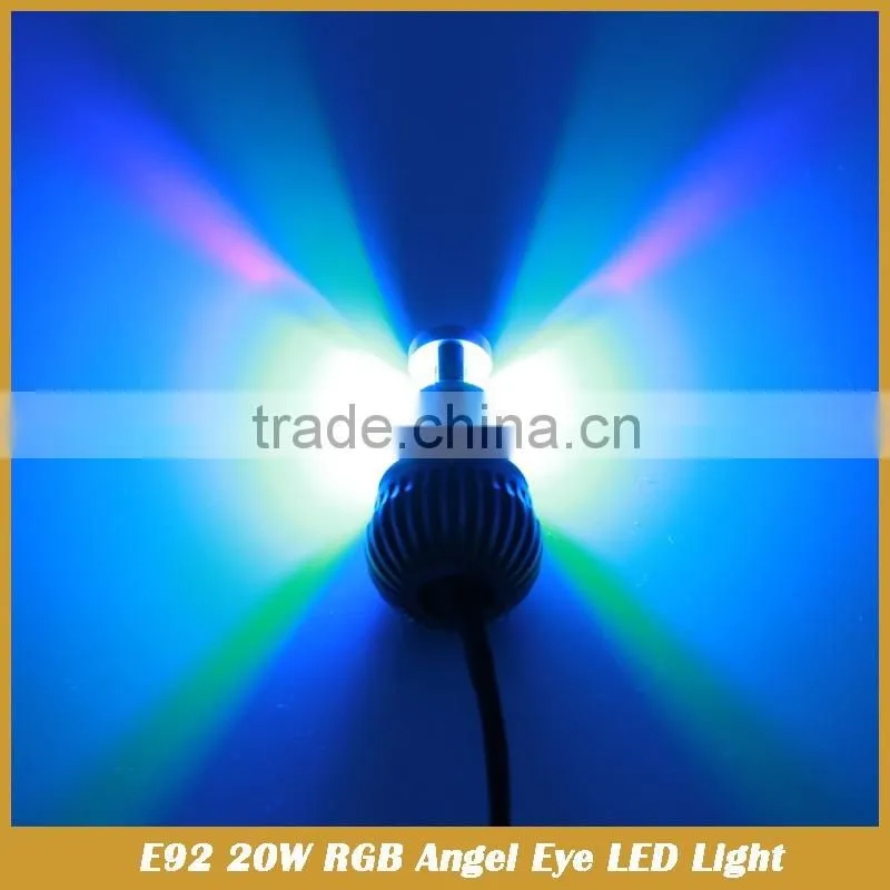 E92 H8 RGB Multi-Color 20W LED Angel Eyes Halo Ring Light Bulbs