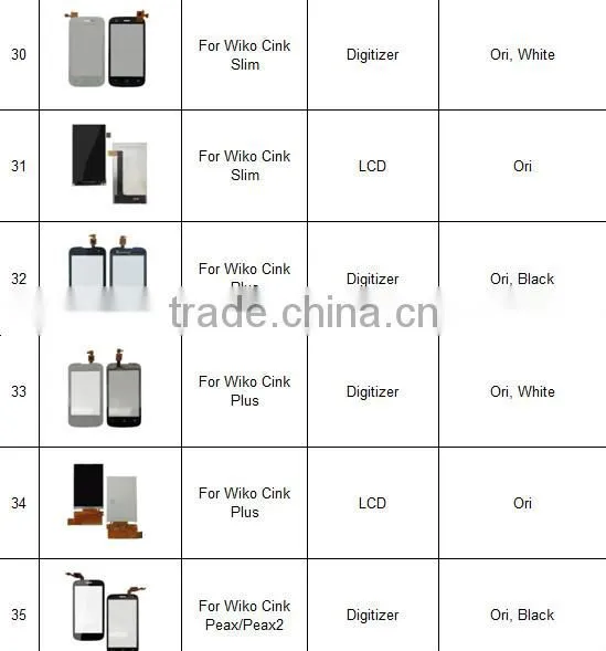 Hot Sales original touch panel for Wiko Barry, for Wiko Barry Spare Parts