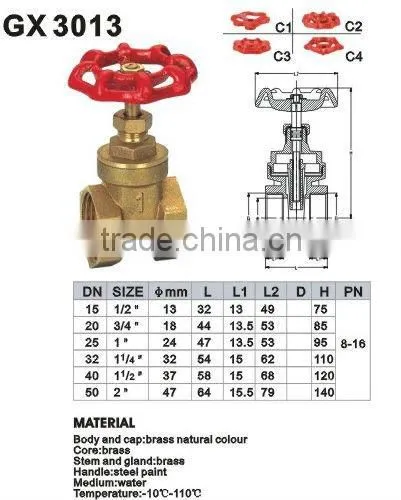 brass gate valve