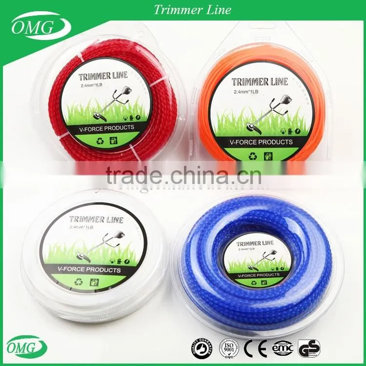 2.4mm x 1LB Square Twisted Nylon Cutting Grass Wire / Nylon Trimmer Line
