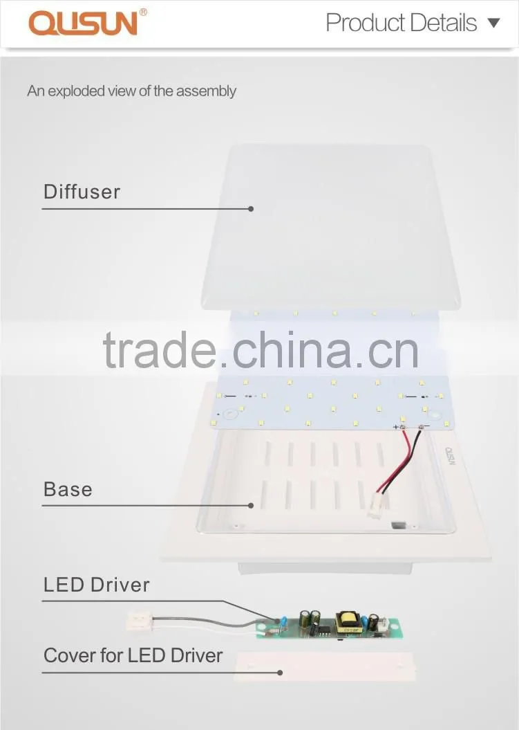 LED Bathroom and Kitchen Lamp / Ceiling Lamp 12W Square Embeded Mounted