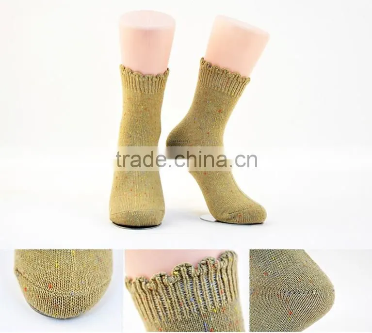96N double cylinder neps yarn casual socks woman tube sock