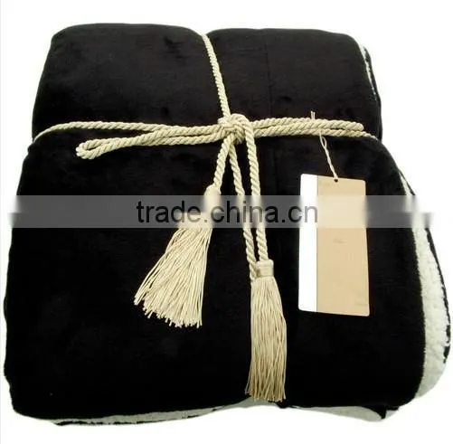 100% polyester double layer Gifts Promotional Blanket wiht plush and sherpa fleece