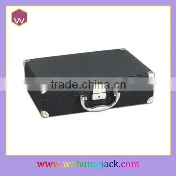 hot sale black faux leather men's 6 watch storage box (WH-1752)
