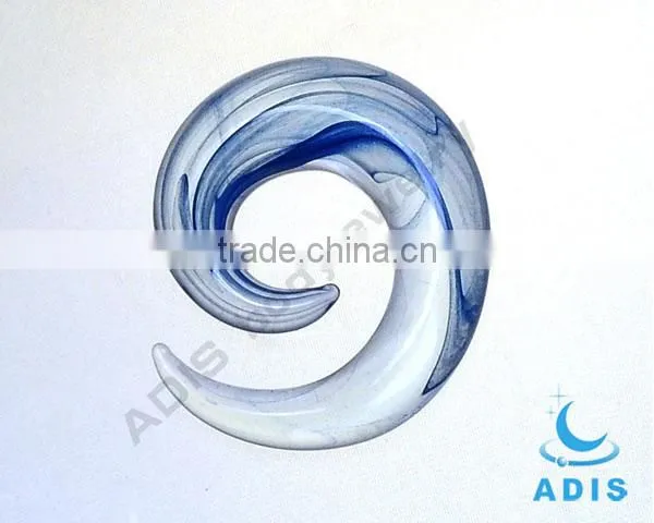 Wholesale helix body piercinf ear expander transparent glass ear plug