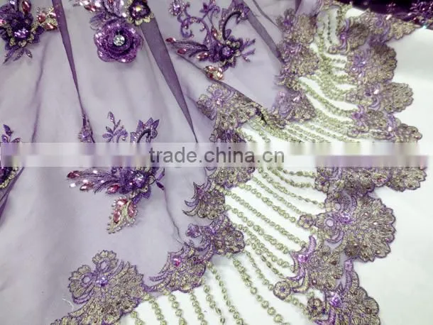 2014 fashion purple french lace