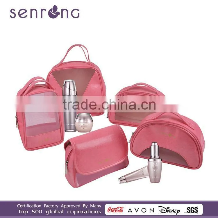 professional design any kinds of woman Mesh cosmetic bag/fashion handbag