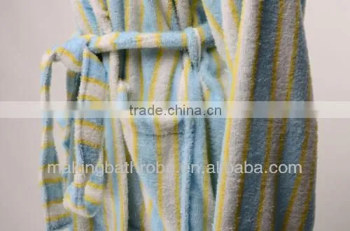 colorful cotton terry towelling print bathrobe for men