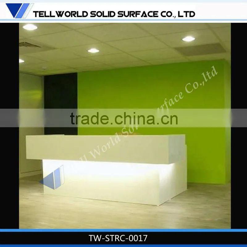 Custom high end marble high gloss reception desk front desk