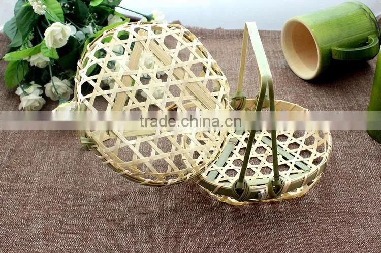 Bamboo woven mini hanging basket